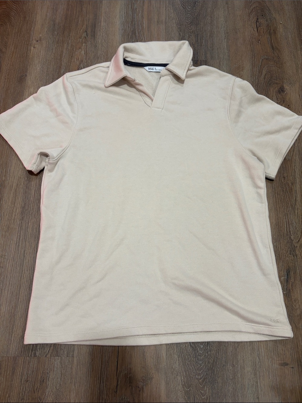 Men's Short Sleeve Relaxed Terry Polo NWT  in Light Cream Super Soft